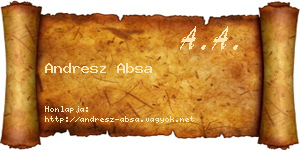 Andresz Absa névjegykártya
